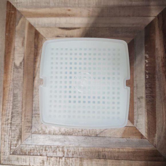 Tupperware 8 1/2 " tall Pick-A-Deli Pickle Keeper Aqua Mint Lid Insert 3 pc - Picture 6 of 7